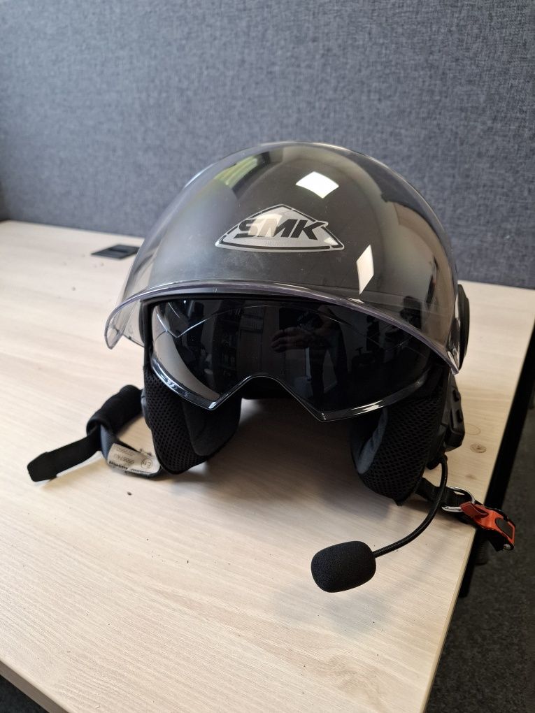 Kask otwarty SMK Cooper  XL z interkomem