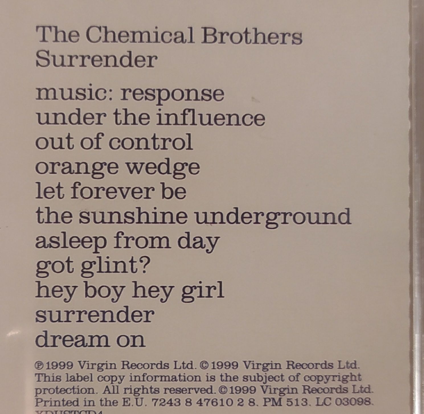 The Chemical Brothers - Surrender - cd