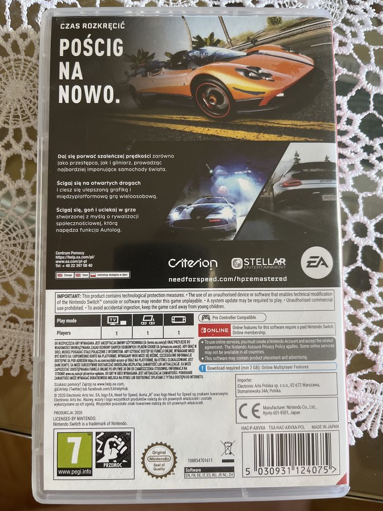 Need for speed hot pursuit Nintendo Switch