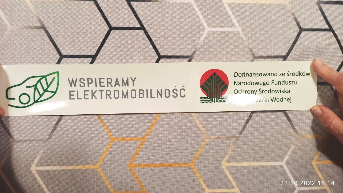 Samochód elektryczny naklejka NFOŚiGW gotowa Program Mój elektryk nowa