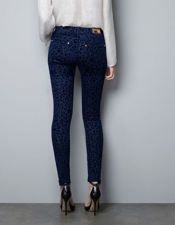 Джинсы леопард синие Zara