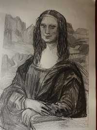 Desenho a carvão Mona Lisa