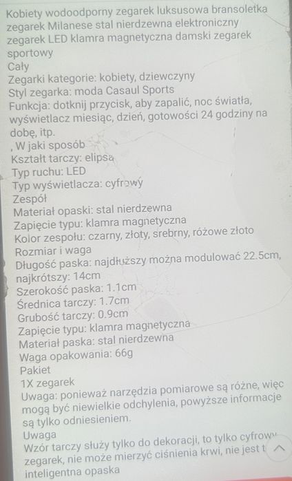 Zegarek damski luksusowy bransoletka