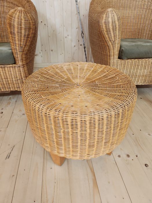 Комплект садових меблів з соломи Італія (крісло качалка,2 крісла,стілі