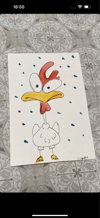 Kartka wielkanocna wielkanoc kogut ilustracja easter