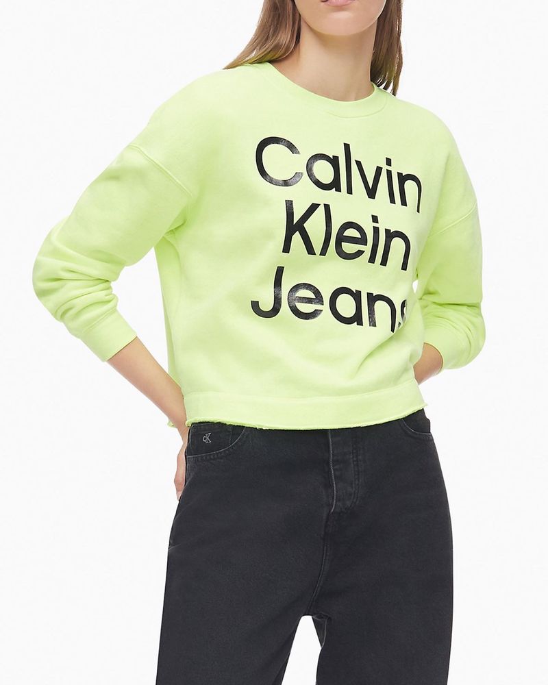 Calvin Klein реглан білий та салатовий, розмір М, кофта Келвін Кляйн