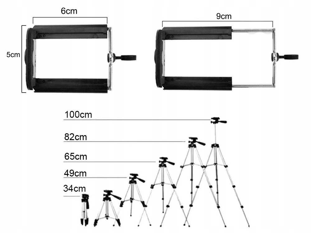 STATYW NA APARAT Telefon Stojak TRIPOD 102cm Do ZDJĘĆ Bluetooth PILOT
