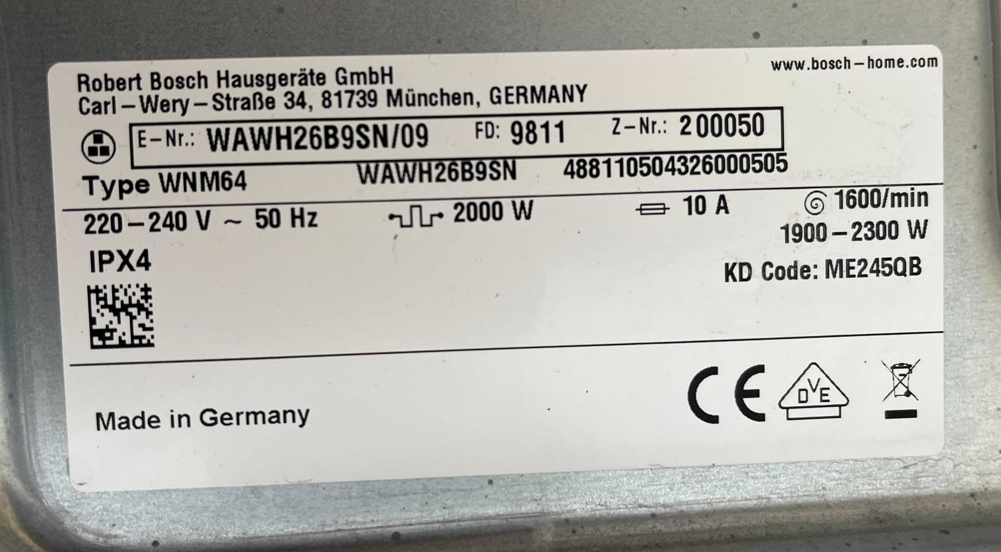 2019рік Пральна стиральная машина Bosch Serie8 I-Dos Made in Germany