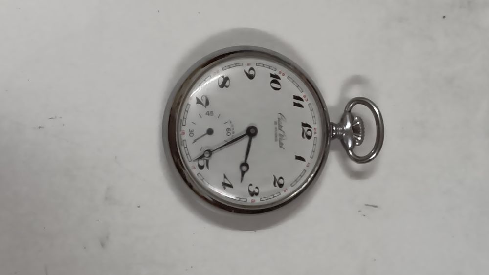 Relógio bolso corda antigo Cristal 15 jw 1950!