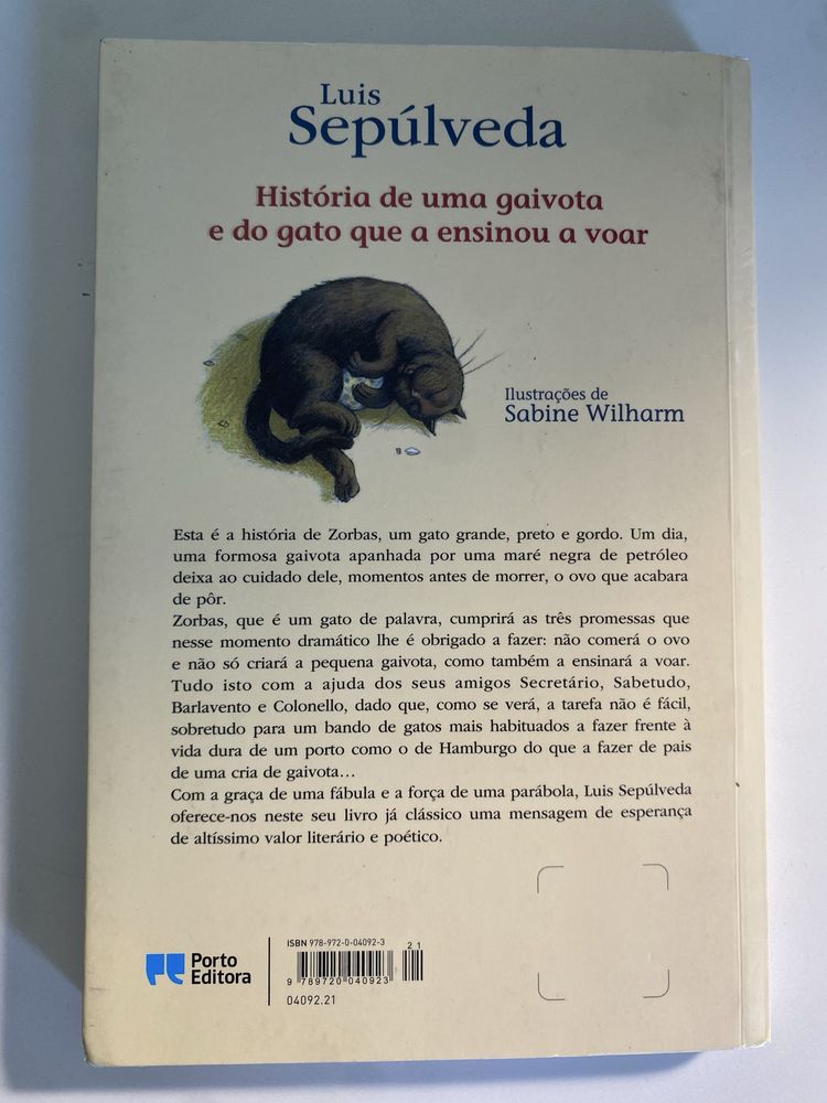 Livro “História de uma gaivota e do gato que a ensinou a voar”
