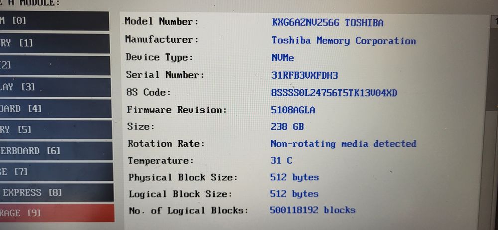 Toshiba SSD M.2 256GB
