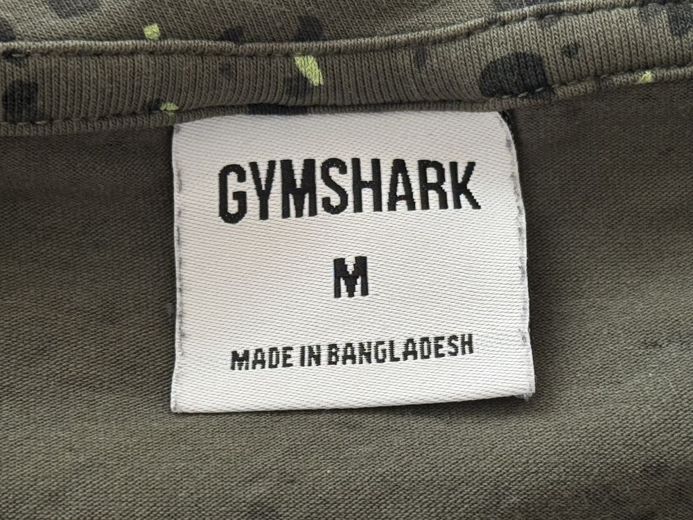 Koszulka Gymshark M T-shirt Khaki Logowana Micro Print gym camo