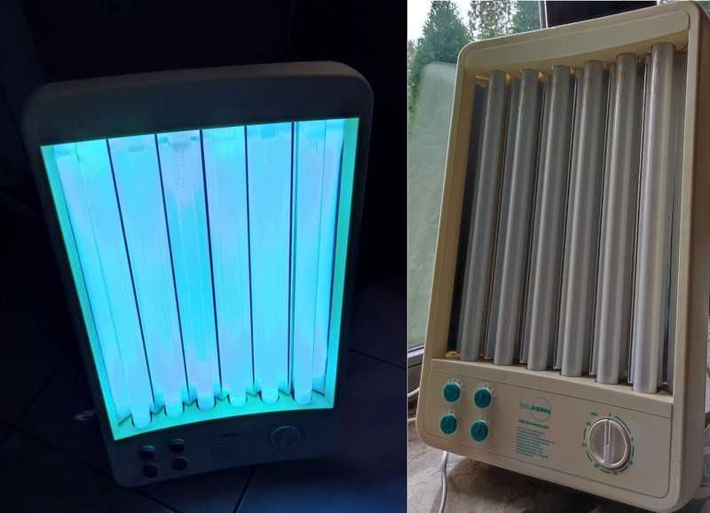 vintage solarium domowe lampy opalające opalanie UV światło