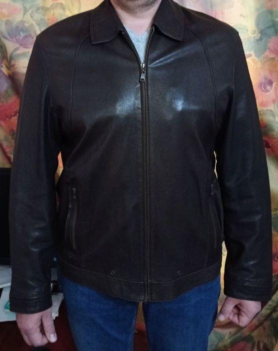 Куртка кожаная весна-осень мужская