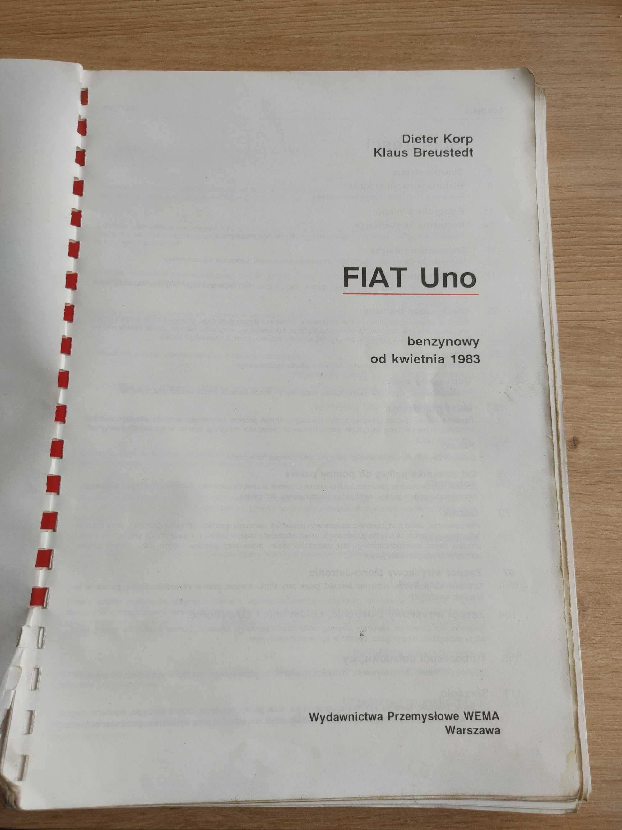 Książka Fiat Uno benzynowy reguluję i naprawiam