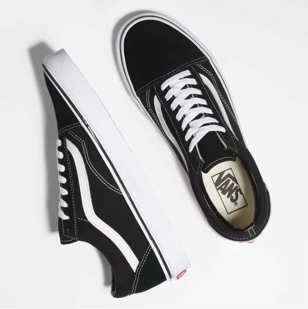 ТОП ліцензія Кеди Vans Old Skool чорні з білим Ванси олд скул