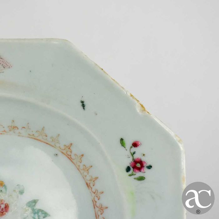 Travessa Porcelana China, Flores e Garças Período Qianlong, séc. XVIII