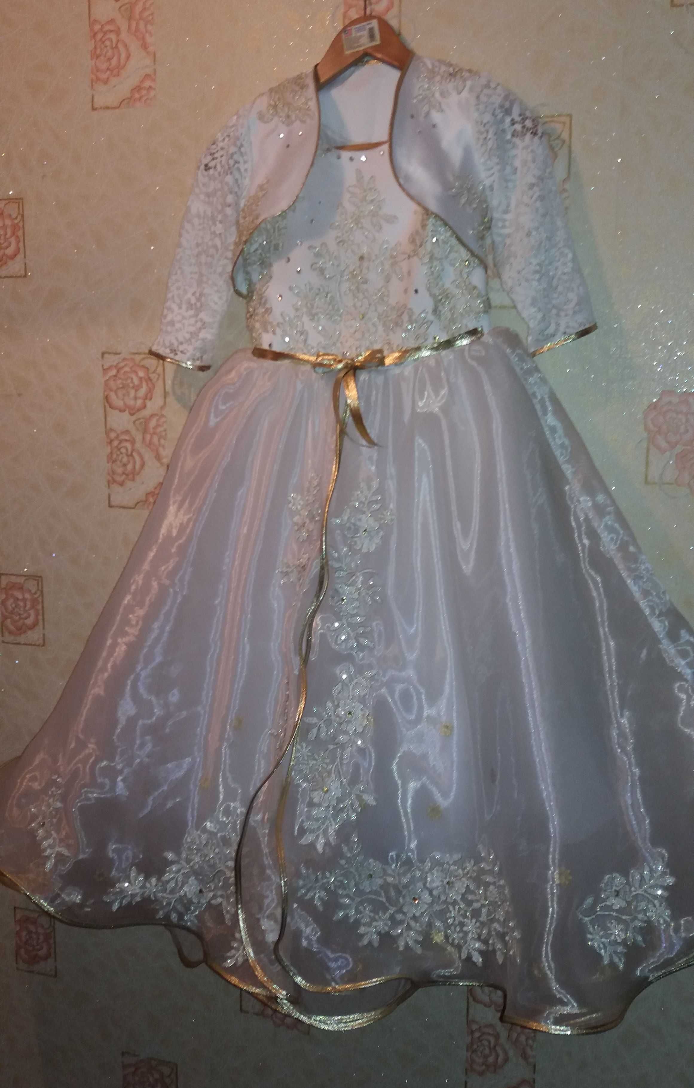 Детское нарядное платье с болеро для утренника, свадьбы, причастия