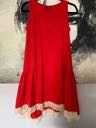 Czerwona asymetryczna sukienka tunika z koronką M L