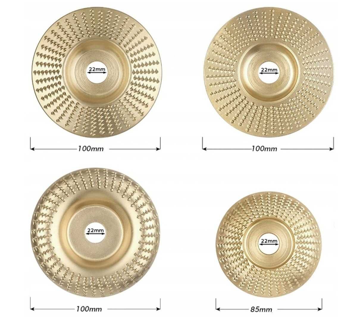4x Tarcza do Szlifowania FREZ do DREWNA 100mm 22,2 Frez Tarnik Ścierne