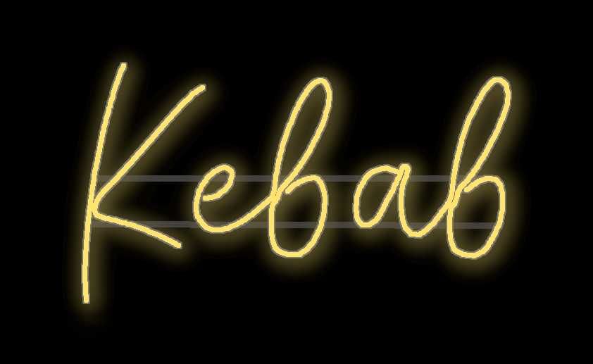 Neon led "Kebab" o wymiarach 65x34 cm