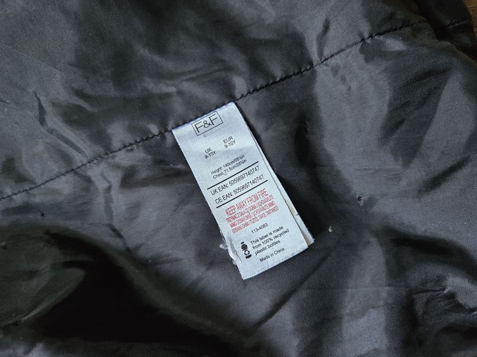 Kurtka zimowa ocieplana czarna 140 f&f
