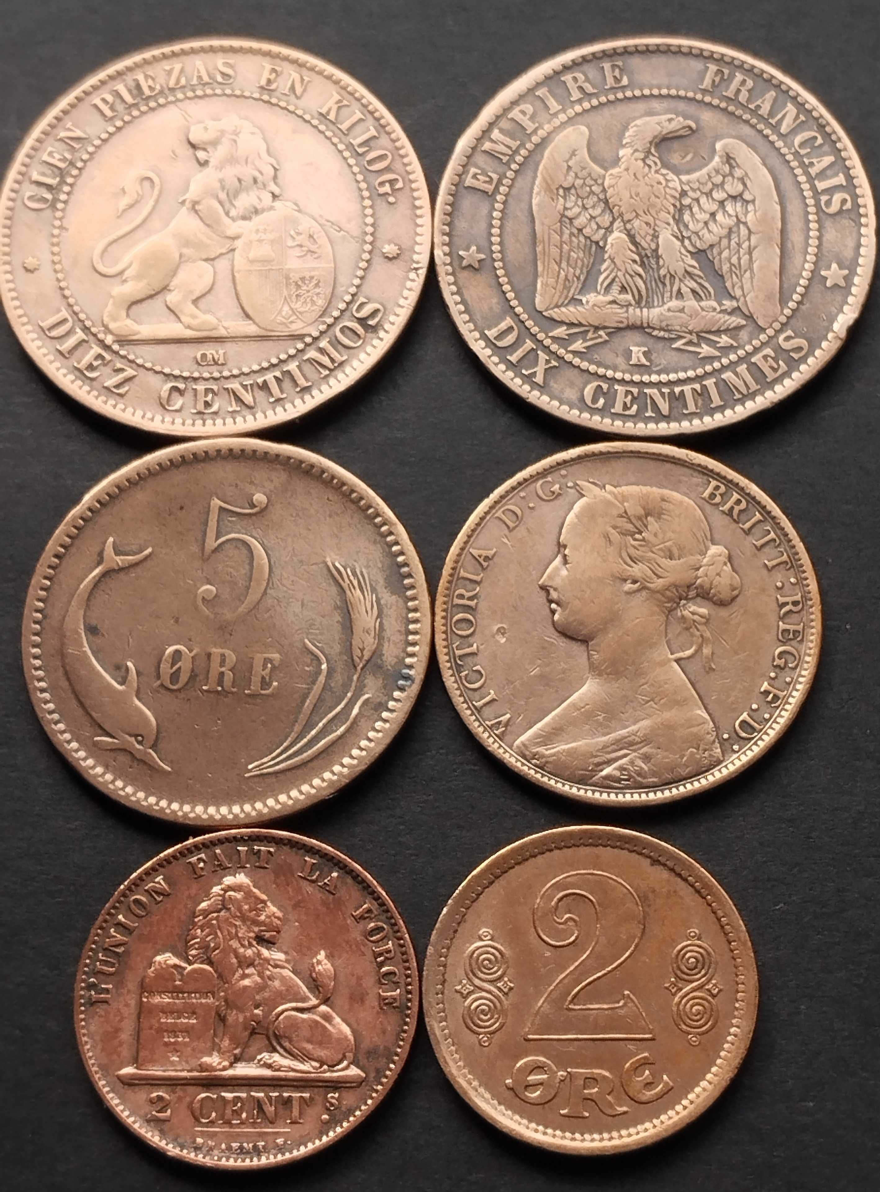 Монети світу 1861 - 1915 (6шт.)