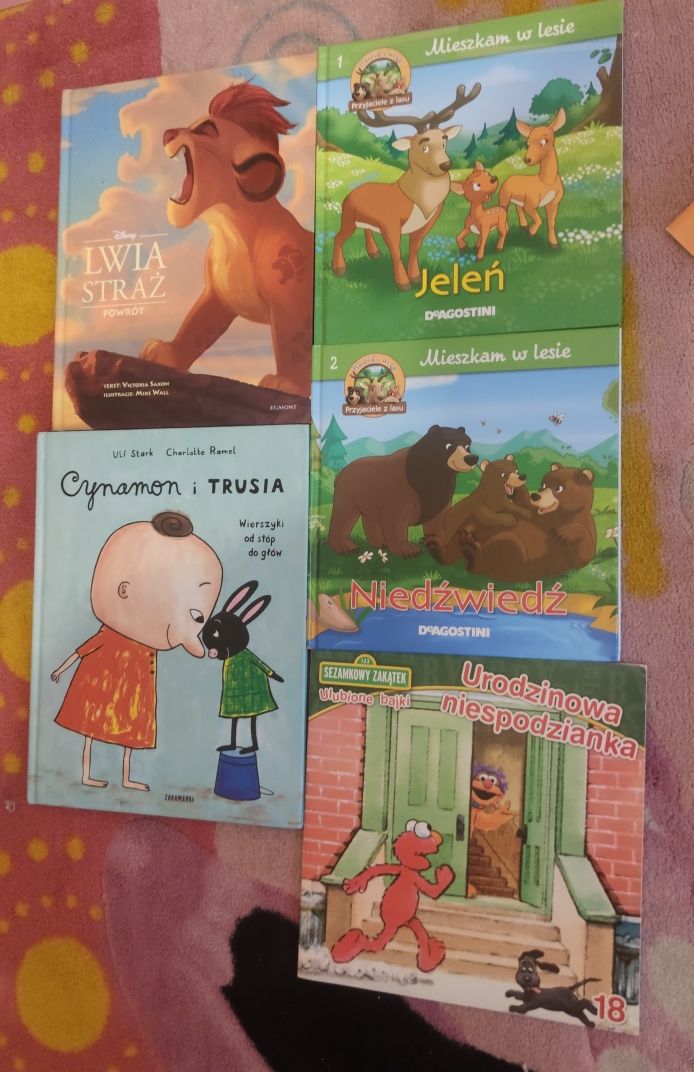 Zestaw komplet książek książeczek dla dzieci Cynamon Elmo Disney