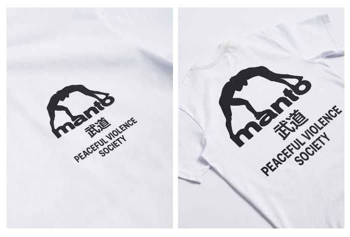 Футболка MANTO SOCIETY чорна, біла.