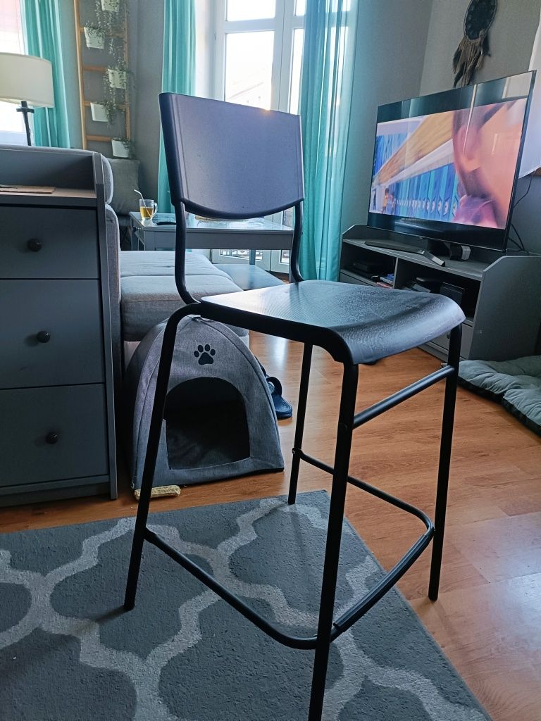 Krzesło Barowe Hoker Ikea Czarny