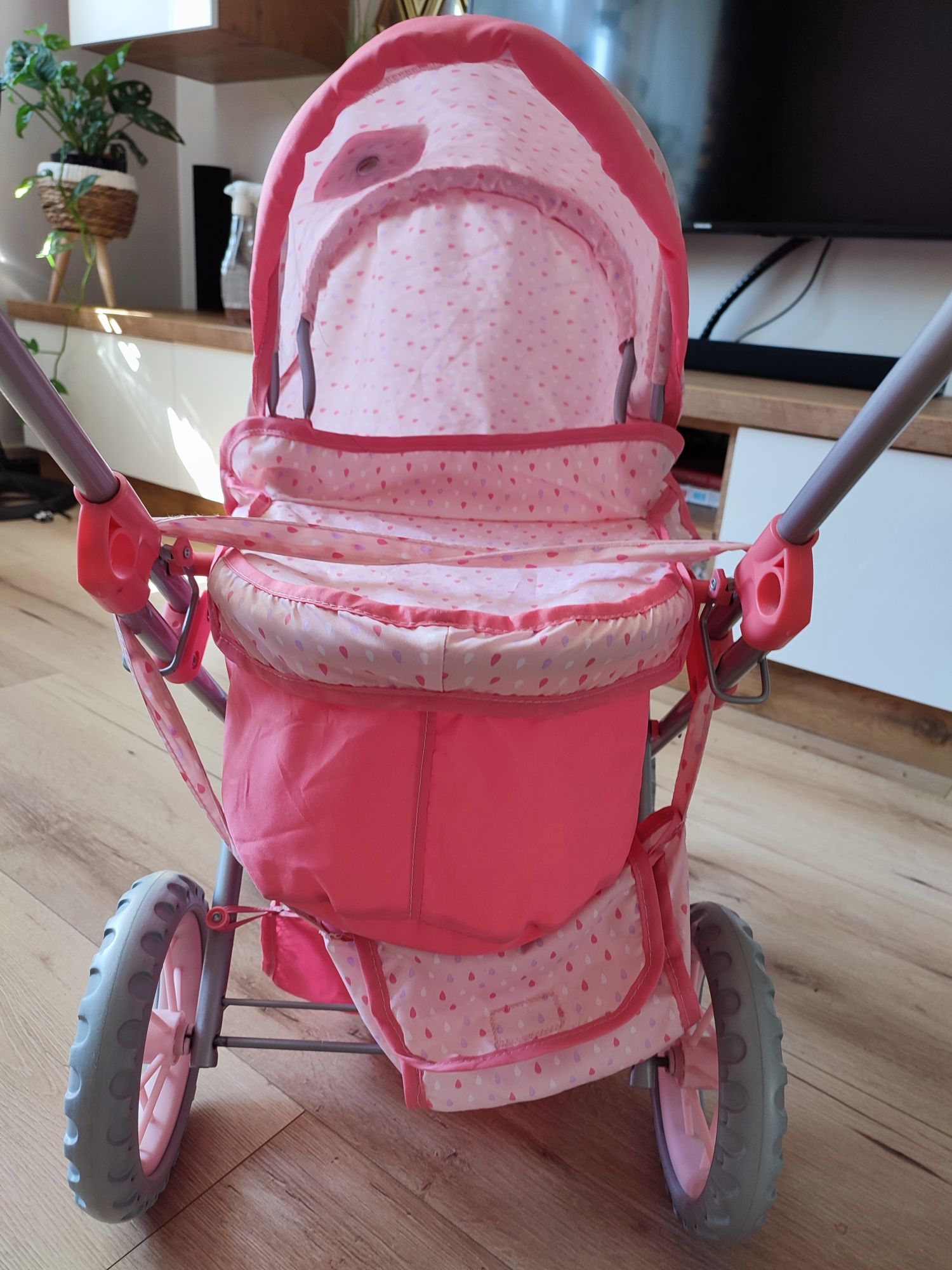 Wózek gondola dla lalek różowy
