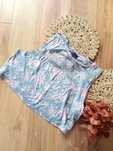 Szary croptop 48/50 4XL5XL bluzka bez rękawów kwiecista w kwiaty szara