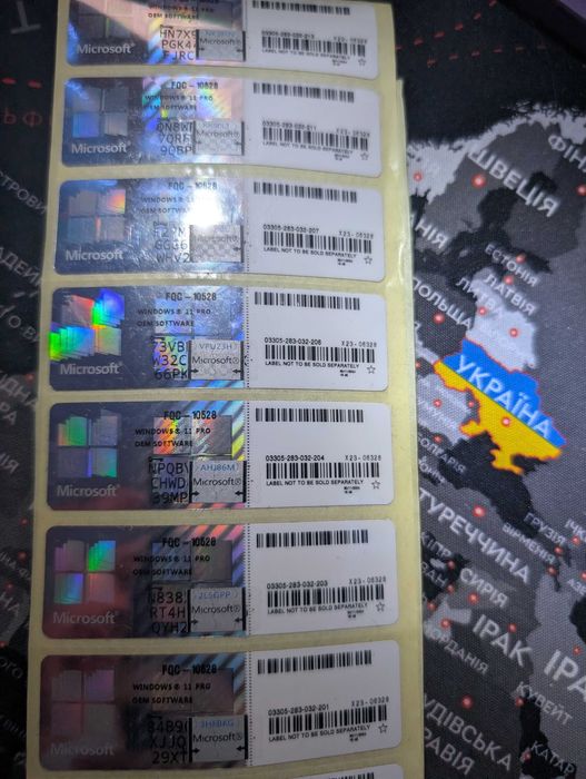 Sticker Windows 11 PRO OEM Стикер / Стікер Віндовс 11 Про ОЕМ Ліцензія