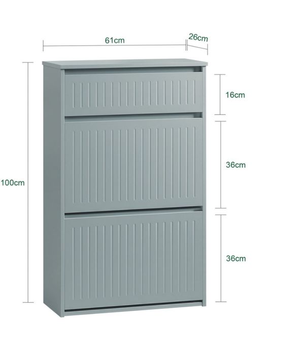 Szafka na buty z trzema komorami