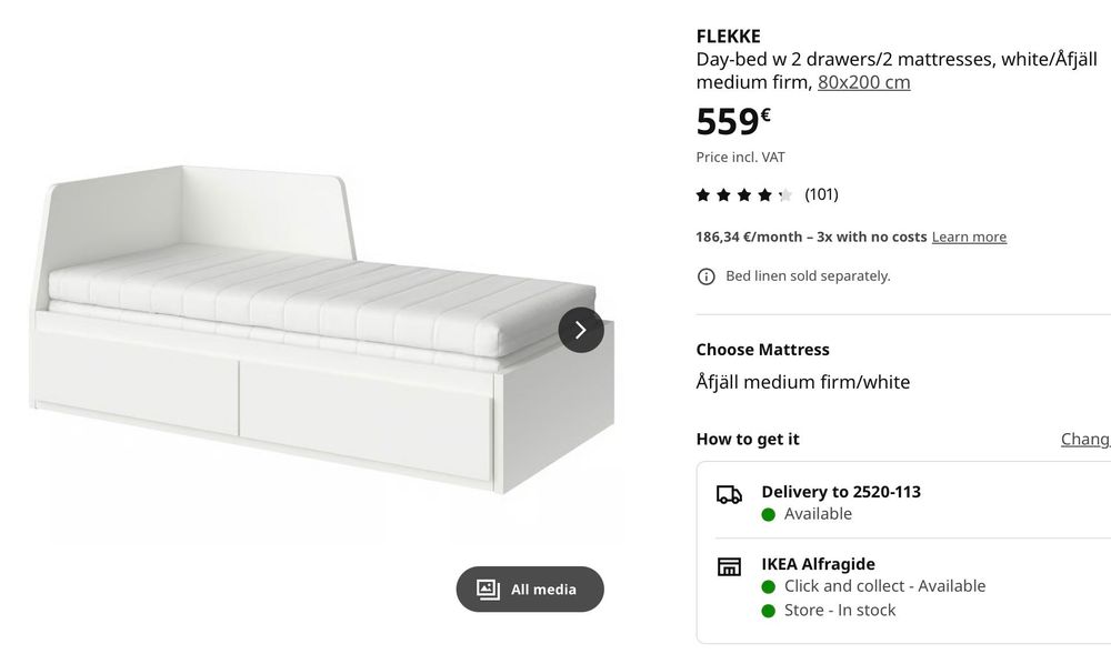 Sofa+Cama individual+duplo+colchões - 140
