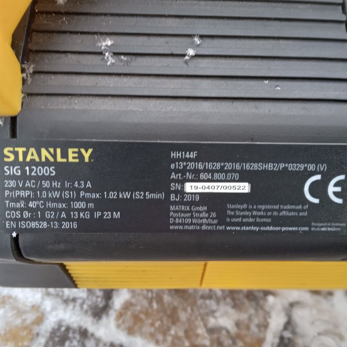 Бензиновий генератор Stanley