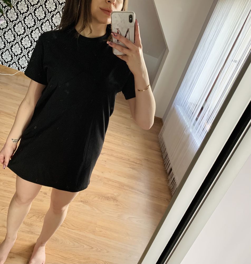 Sukienka typu T-shirt oversize czarna S