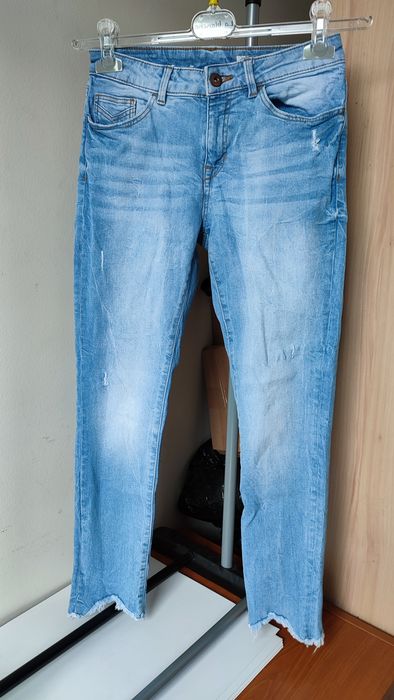 Jeansy wygodne elastyczne 164 xs Jasny jeans