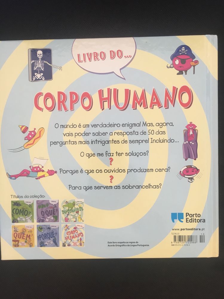 Livro Infantil do Corpo Humano 50 perguntas e todas as respostas