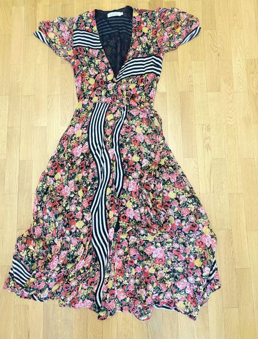 Kopertowa wiązana długa maxi sukienka Studio by Preen S wiskoza