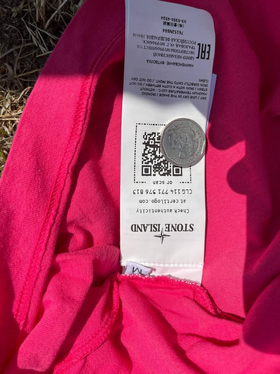 Оригинальна футболка Stone Island 3D Tricromia Pink