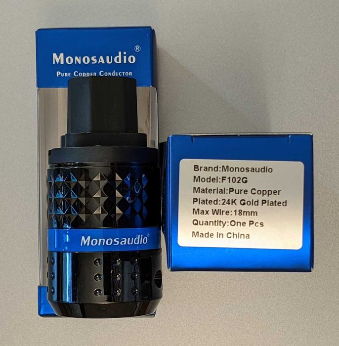 Monosaudio® - 99.998% Pure Copper - Gold Plated - AC Power Connector