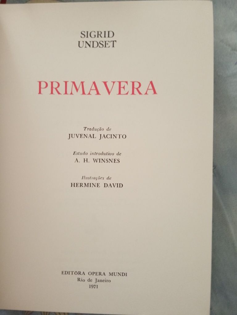 Primavera Sigrid Undset prêmio Nobel 1928