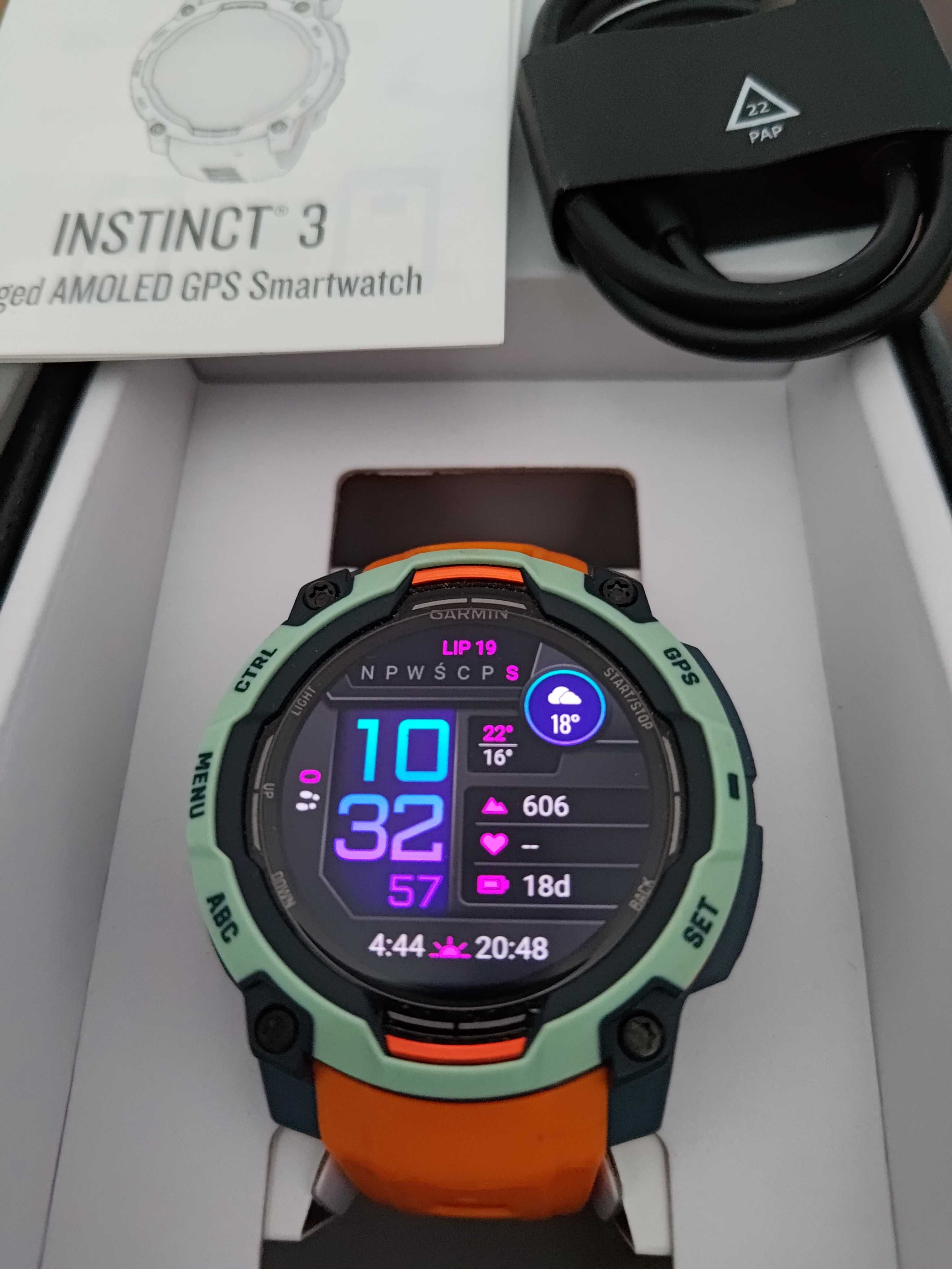 Garmin Instinct 3 45 mm Amoled Zielony