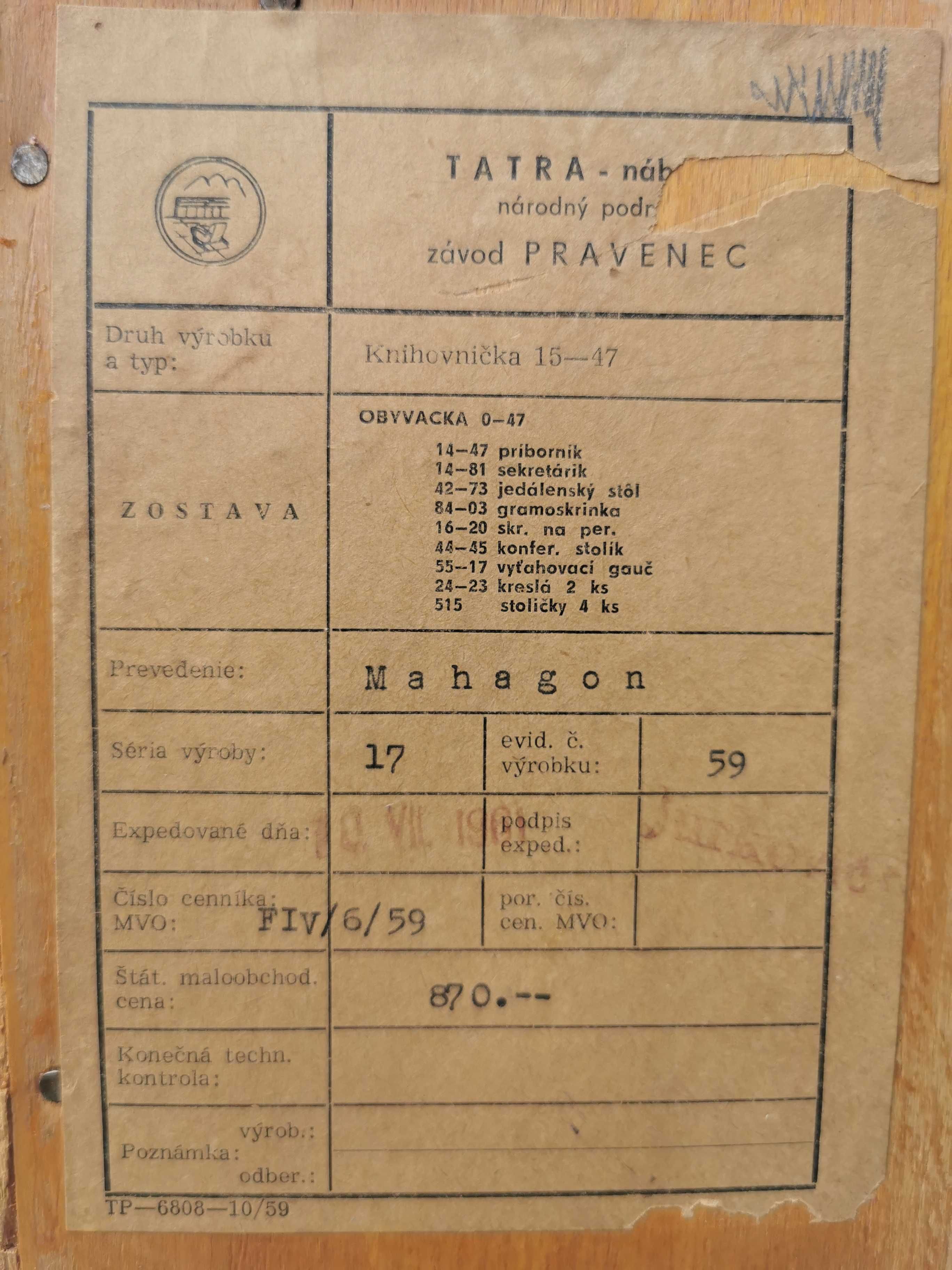 Biblioteczka TATRA Nabytok, Czechosłowacja '60 proj. F. Jirák, PRL