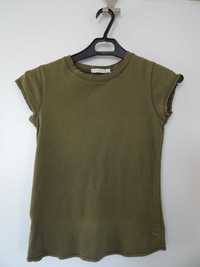 Khaki top crop bawełna