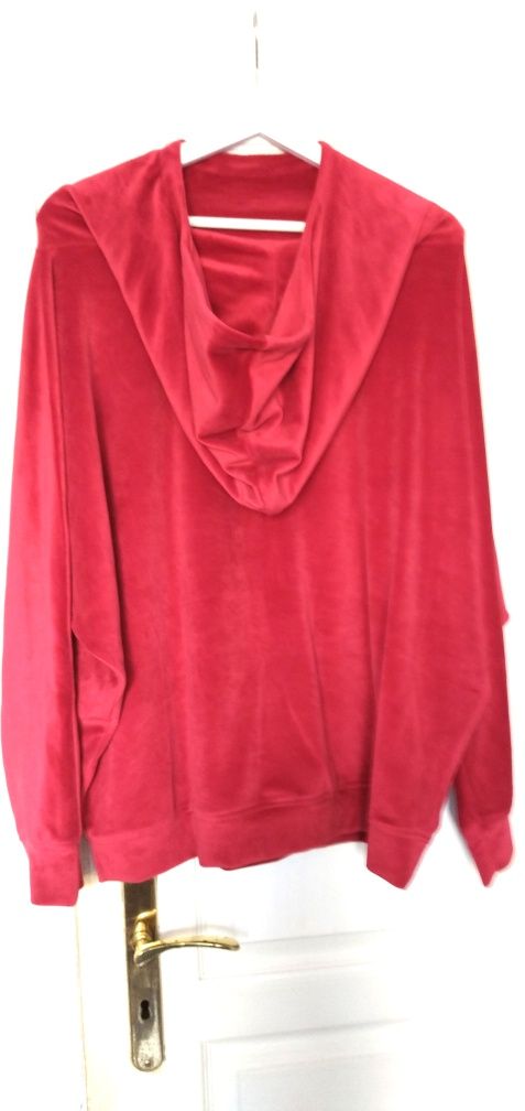 Welurowa bluza By Insomnia XL L M nowa czerwona 42 40 38 dres lux