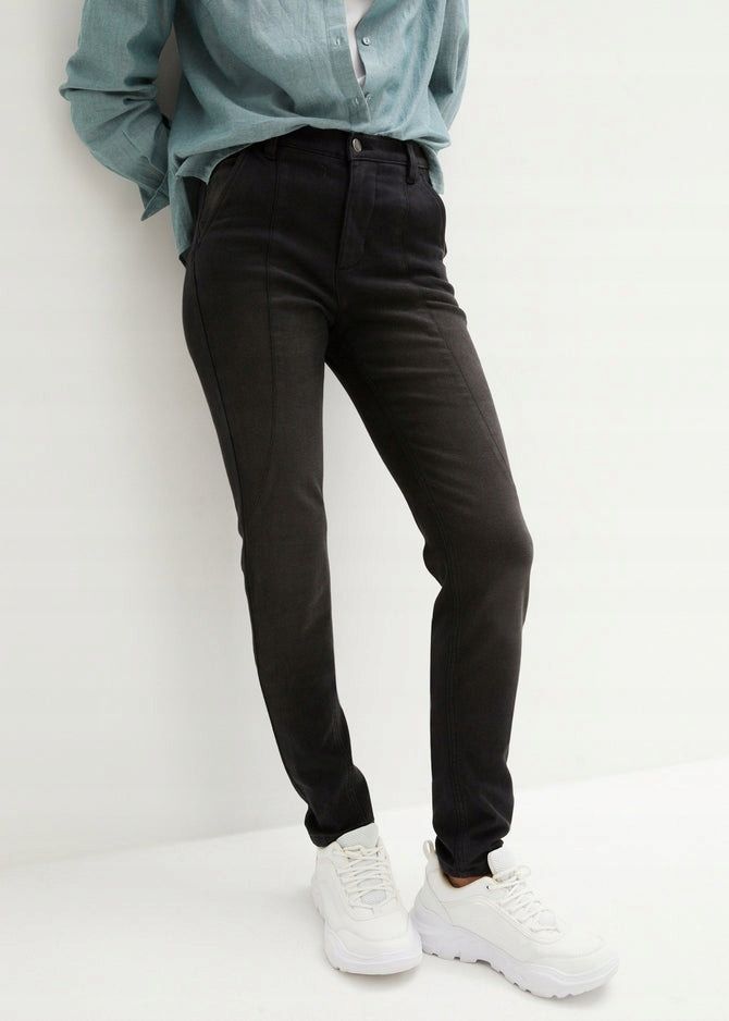 B.P.C jeansy termiczne czarne ocieplane skinny r.44