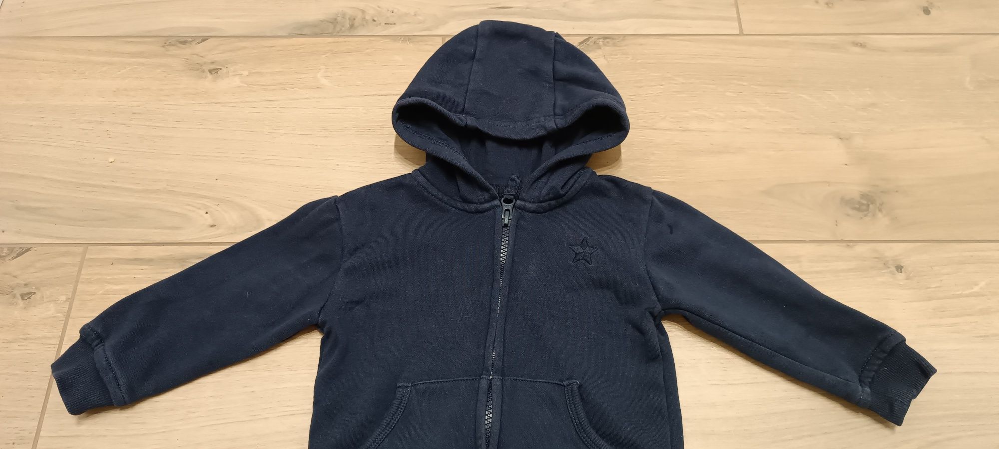 Dunnes Stores 80 86 granatowa bluza dla chłopca rozpinana z kapturem