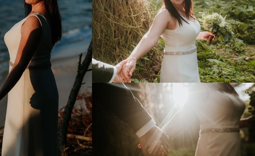 Klasyczna Suknia Ślubna ANNAIS BRIDAL r. 38-40 minimalistyczna